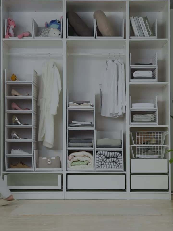 Wardrobe Storage Organiser Box Plastic Stackable Detachable Storage Box