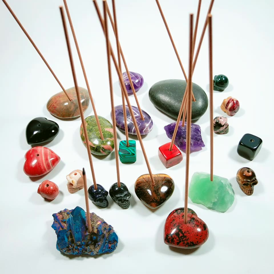 2020 New Tumble Stone Incense Burner Clear Quartz Incense Holder Home