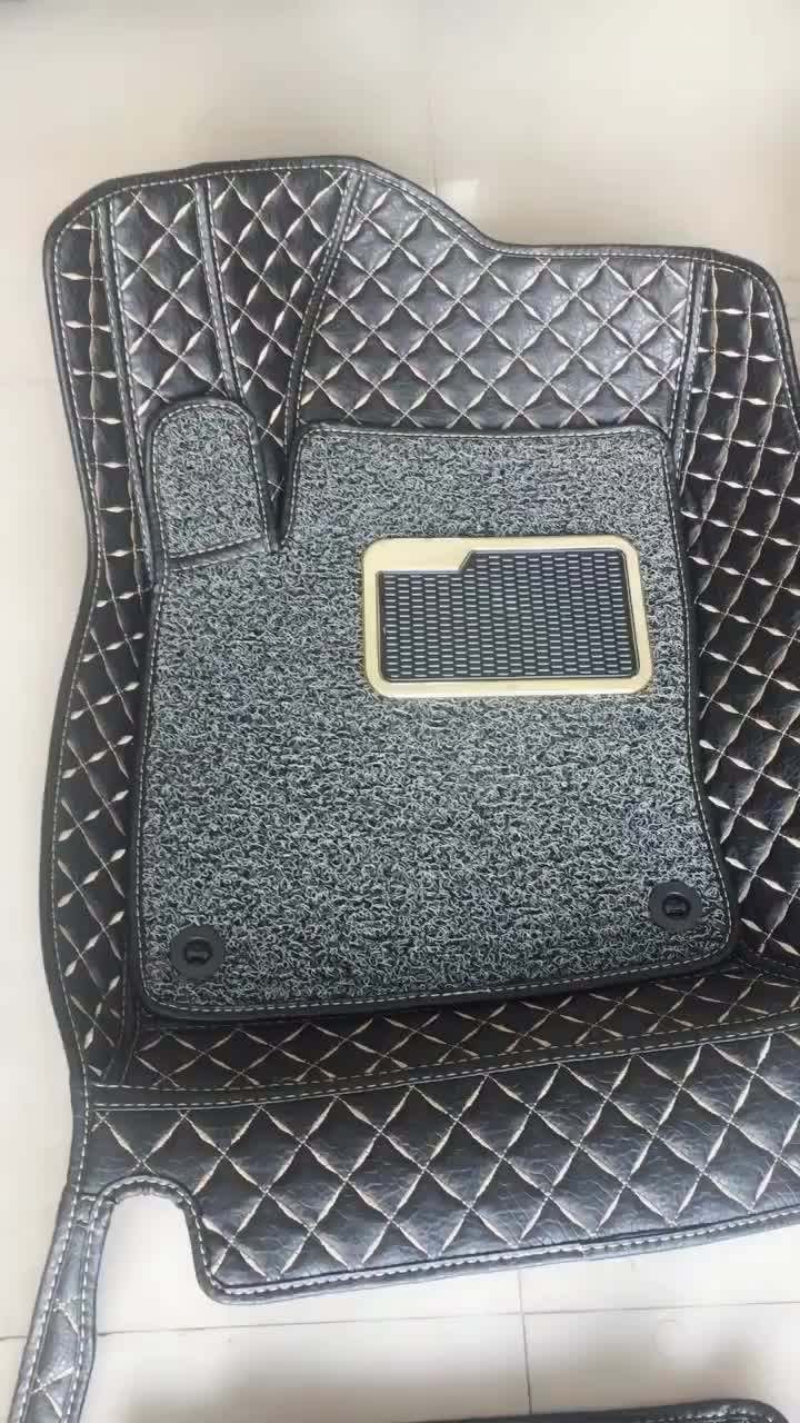 Black Leather Waterproof Pvc Coil Car Floor Mats Buy Waterproof Car