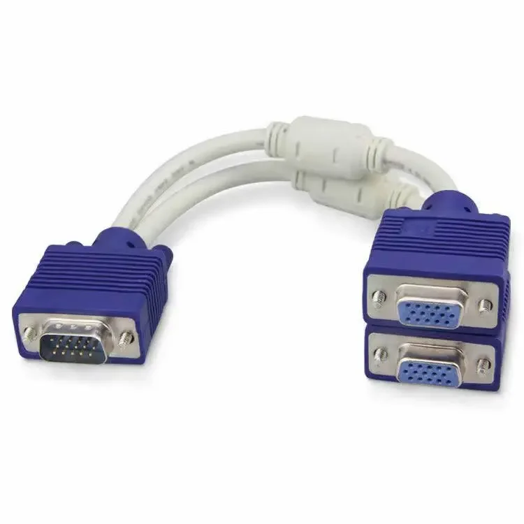 3+6VGA one-to-two computer monitor cable, 1-to-2 high-definition VGA split-screen cable, one-to-two splitter — VGA-разветвитель 3+6 (1 в 2) для монитора, высокоразрешающий VGA-кабель-сплиттер 1→2