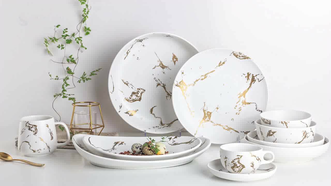 Luxury Restaurant Korean Geschirr Gold Dinnerware Set Buy Gold
