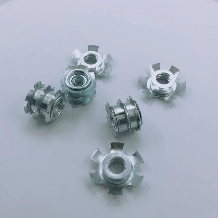 3 Layer Star Shape Metal Spring Threaded Tubing Adapter Tube Insert Nut