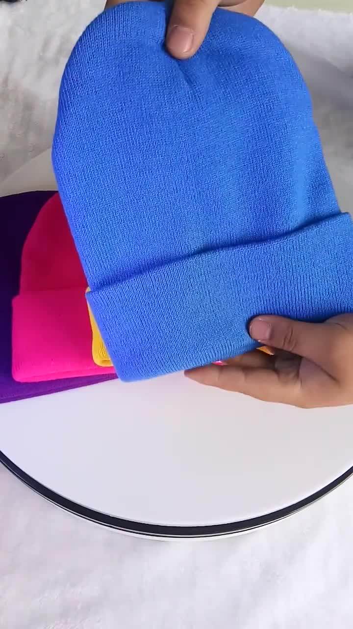 Custom Plain Blank Sublimated Beanie Custom Logo Winter Hat Pom Pom