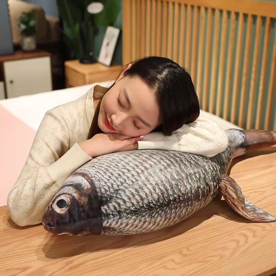Cojín De Pescado Falso Realista – Almohada De Felpa Suave Con Forma De Carpa, De 60 Cm, Ideal Para Decoración Del Hogar Y Regalos Divertidos