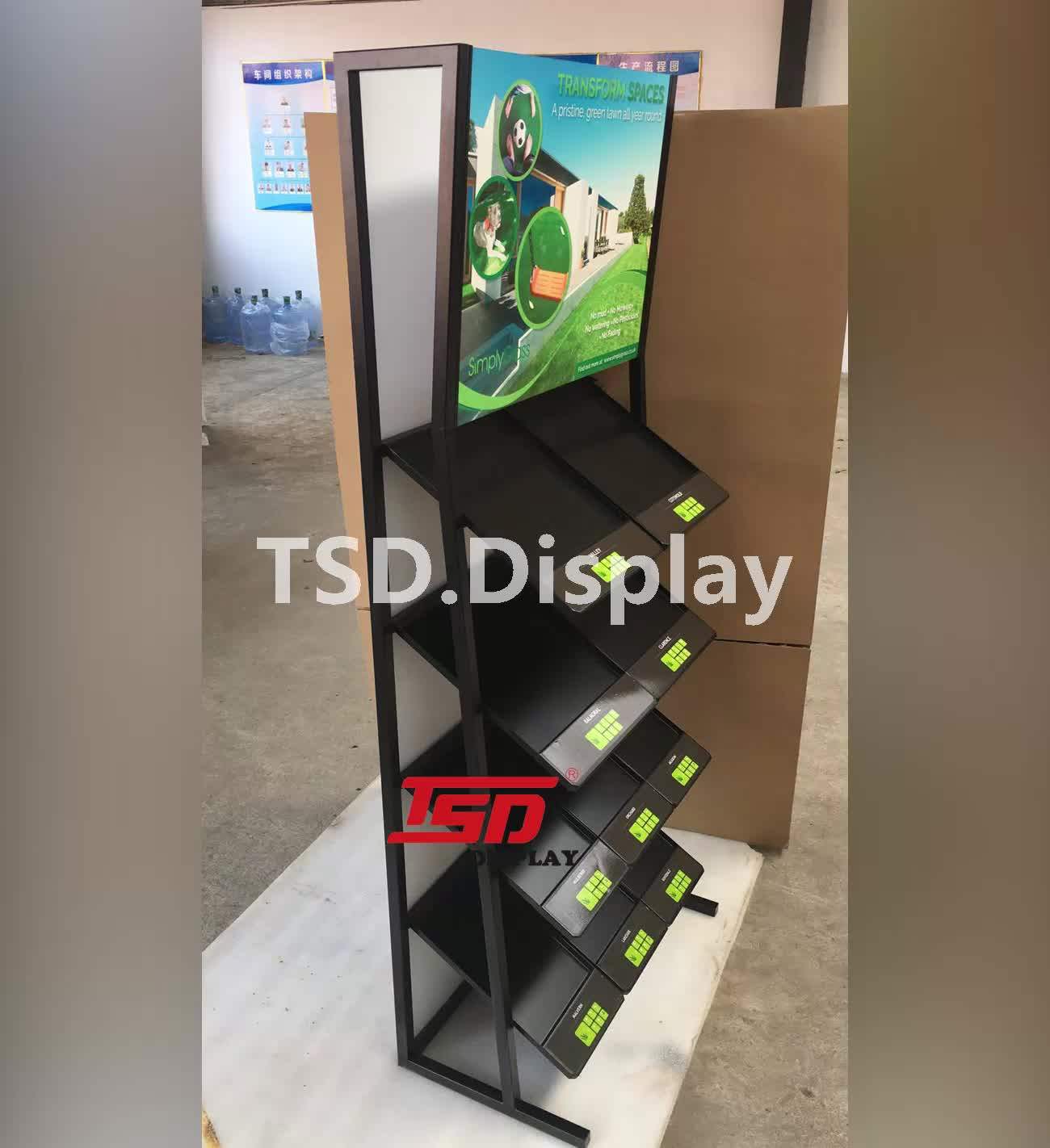 Floor Wood Car Mat Artificial Grass Display Stand,Door Yoga Mat Display