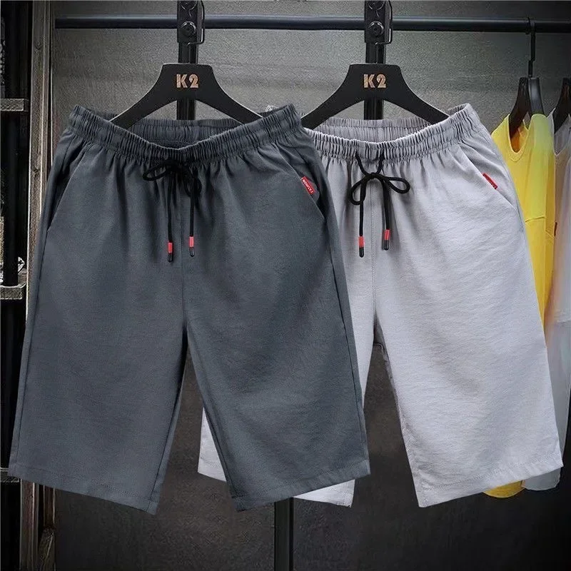 Shorts men's summer wear thin quick-drying breathable ice silk pants loose sports casual five-point beach pants