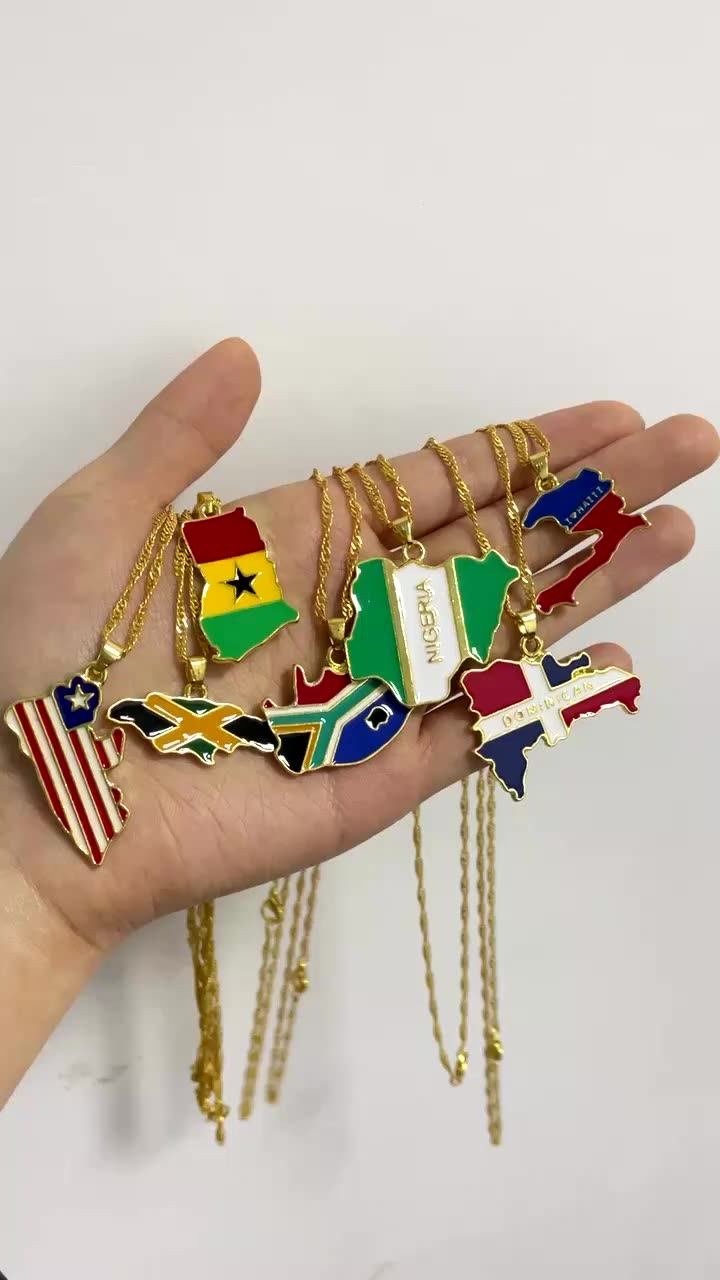 HEMLBOYW Sudan Map Necklace – Stainless Steel Country Shape Chain, Ethnic Jewelry Gift - View #11