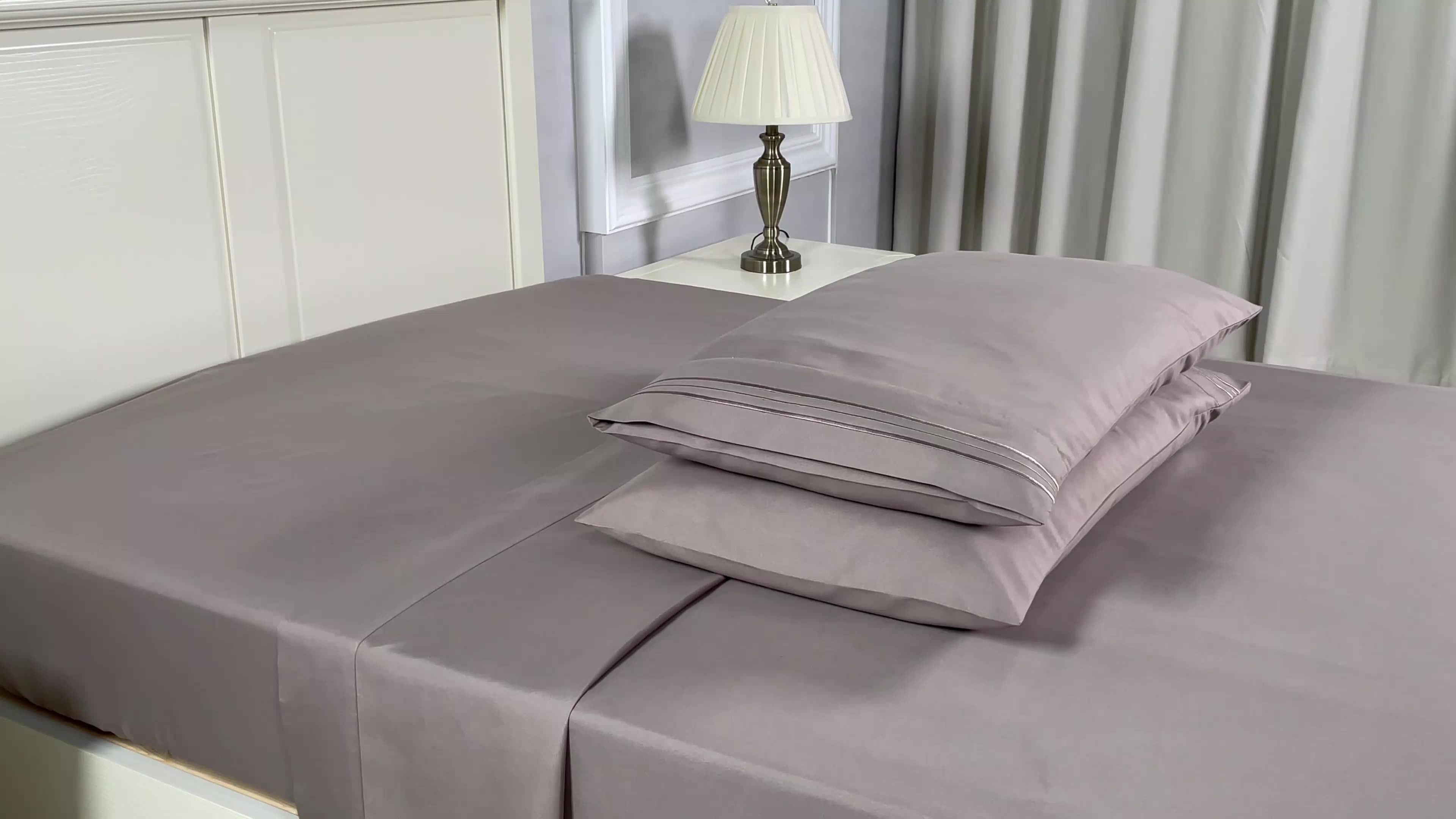 Luxury Bed Cover Plain Bed Sheet Egyptian Cotton 1800 Thread Count