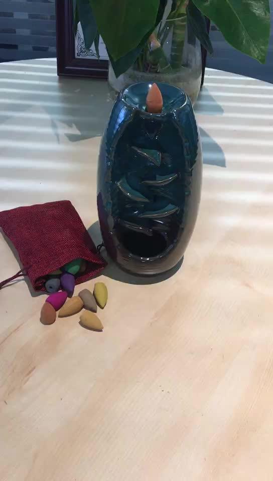 Aromatic Backflow Incense Colorful Backflow Incense Cone Glass Bottle