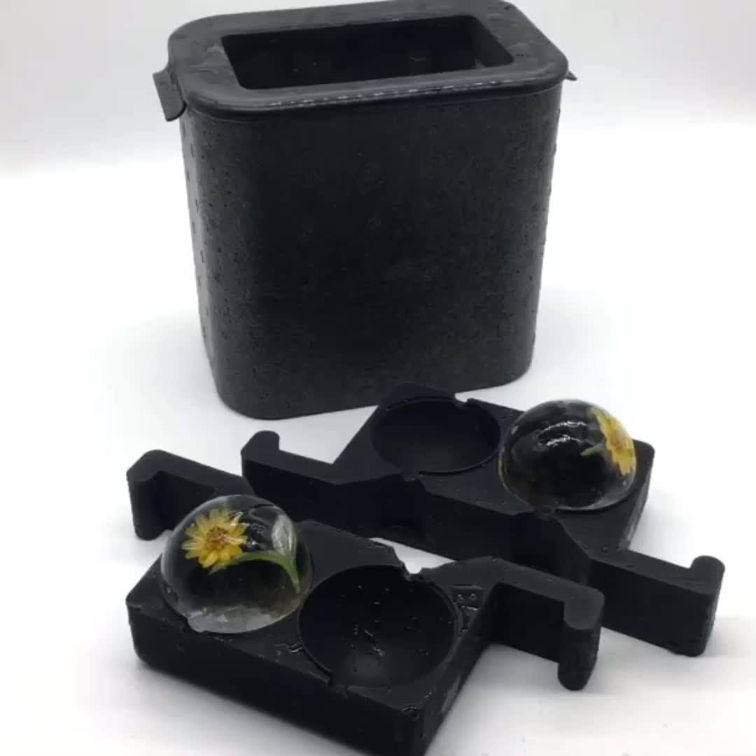 Silicone Crystal Clear Ice Ball Mold Double,Ice Ball Spheres Whiskey