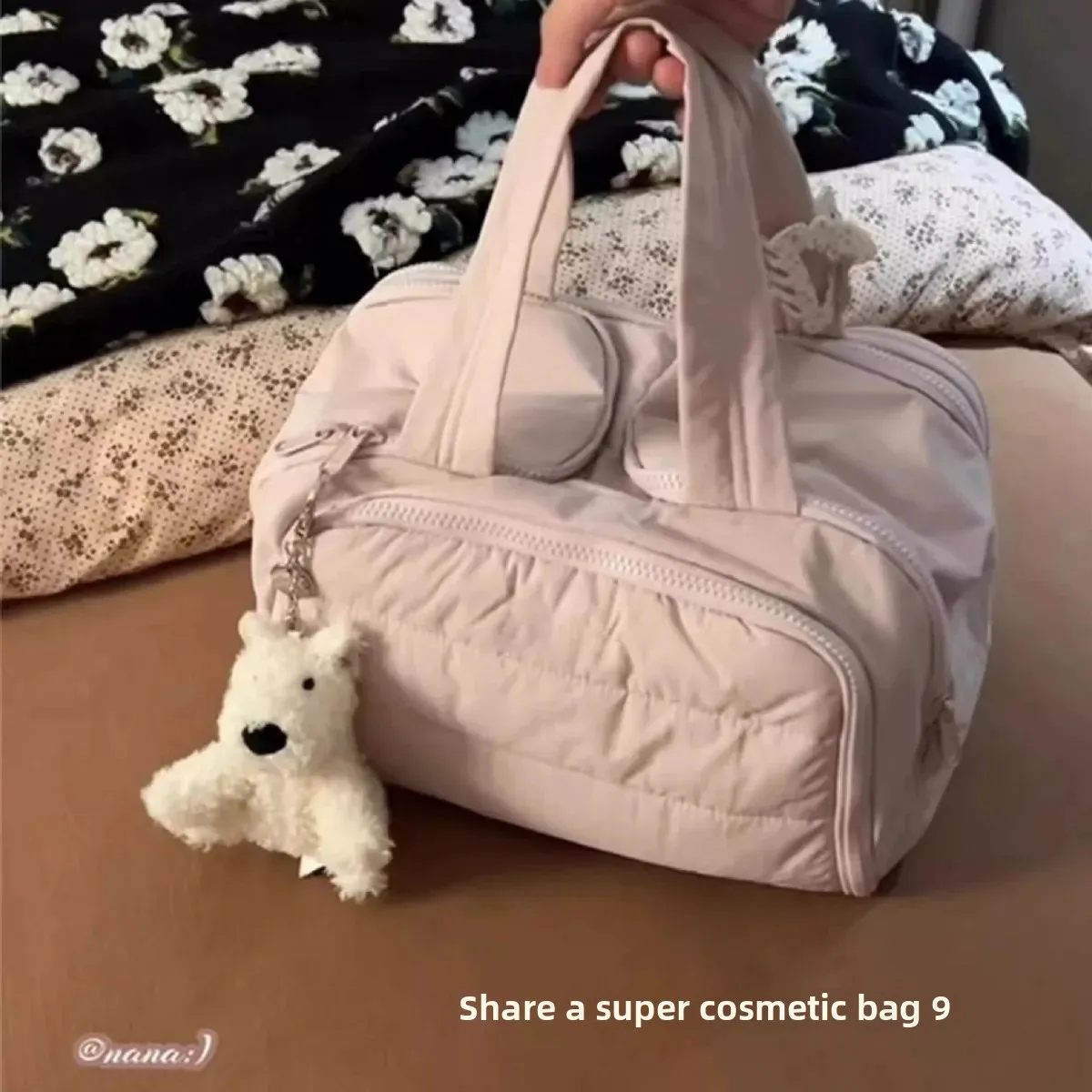 Double Wide Opening Cosmetic Bag Wholesale Large Capacity Fluffy Toiletry Bag Home Travel Travel Portable Storage Bag