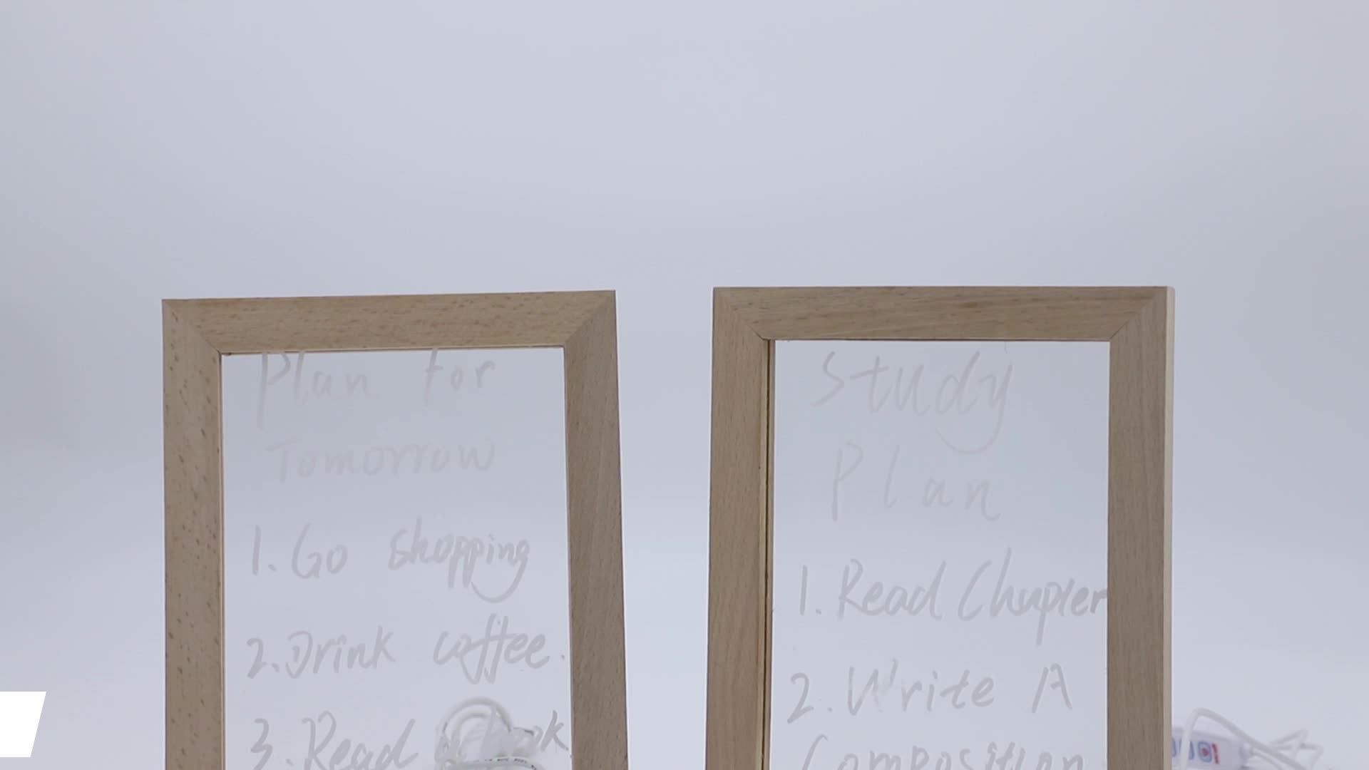 Wood Led Frame Light 3d Lamp Base Wood Diy Square Solid With Laser