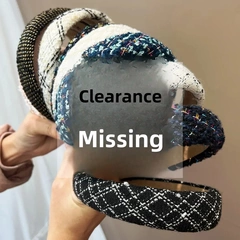 Retro Plaid Personality Color-blocked Headband for Women - High-end Style, High Forehead Top, Simple Headband, Versatile Accessory