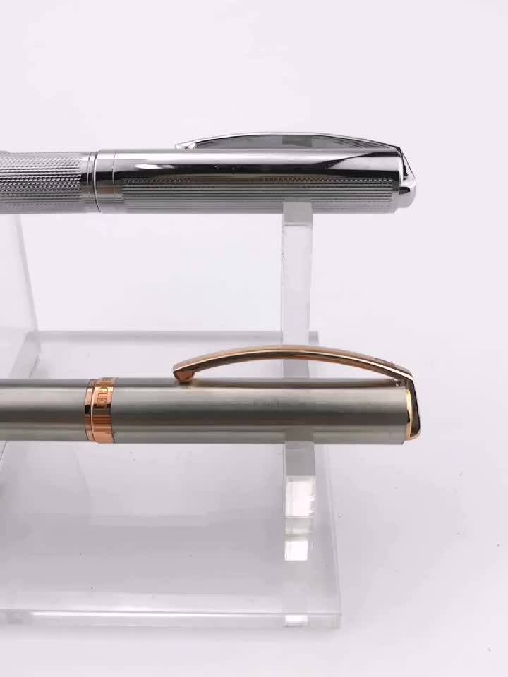 Popular Design Luxury Brass Etching Barrel Metal Ballpoint Pen For