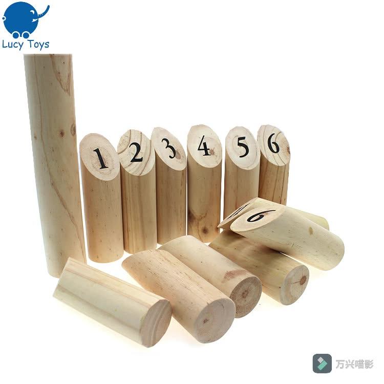 Amazon Best Selling Wooden Throwing Game With 12 Numbered Pins Outdoor