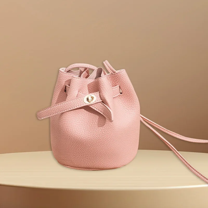 Jindi leather bucket bag new high-value simple and versatile shoulder bag for women fashion commuter crossbody bag