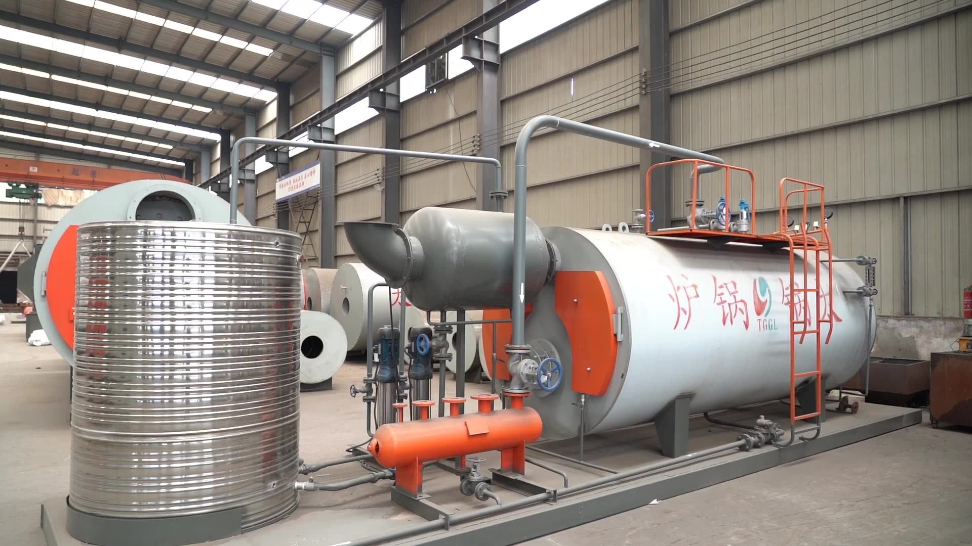 High Thermal Efficiency Wns Type Gas Fired Wet Back One Ton Steam Boiler  Plc Control for Double Boiler