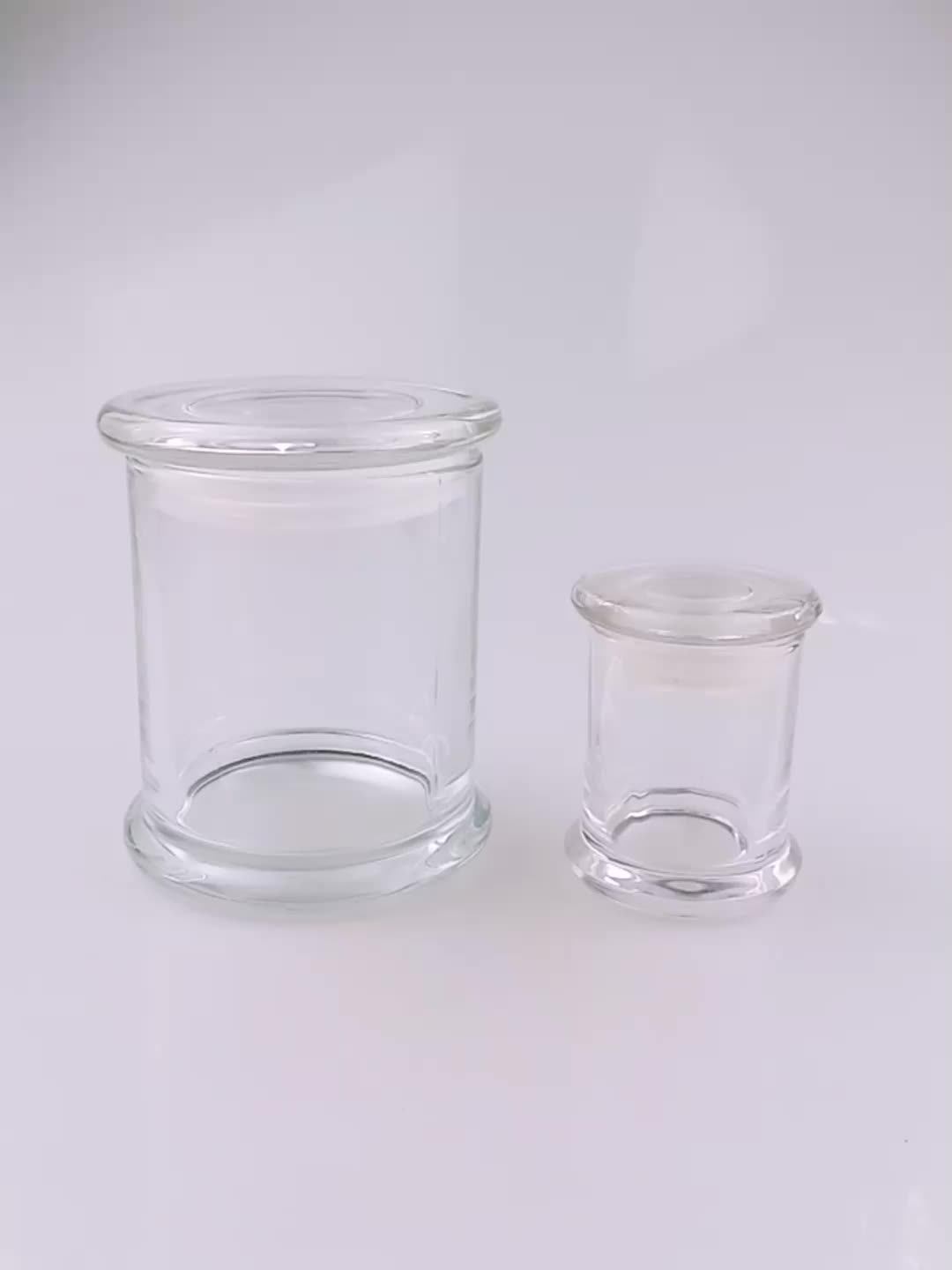 Whole Set Clear Empty Frosted Glass Candle Jar With Lid Buy Candle