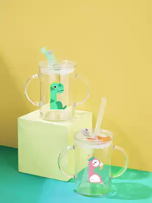 Tritan children's Milk Cup with scale anti-fall baby drink Milk Cup bubble milk powder special plastic straw PPSU