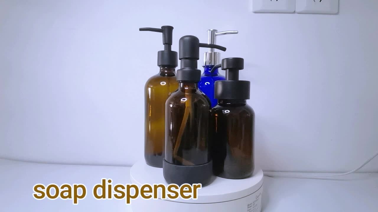 500 Ml 16oz Glass Shampoo Bottles With Pump And Laundry Soap Dispenser