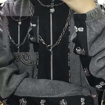 Simple design school-Difficult to lock the soul-Iron chain necklace