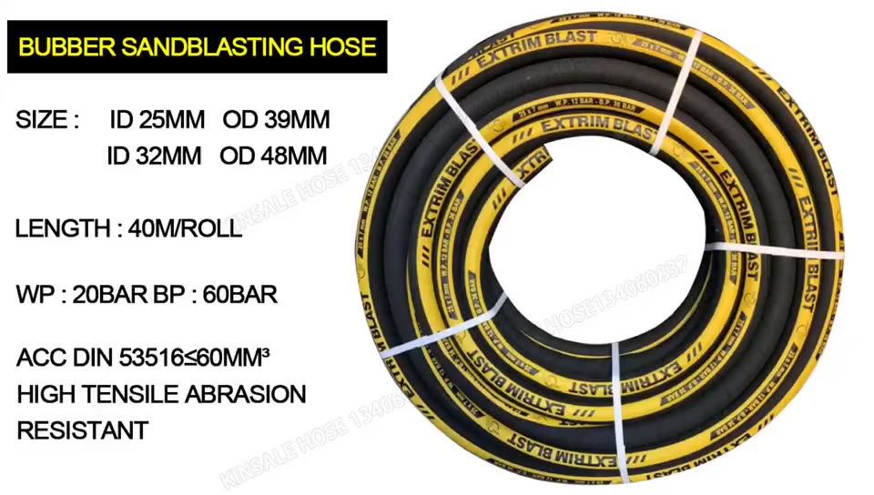 12 Bar Abrasive Sandblasting Hose Abrasion Resistant Sand Blast Hose