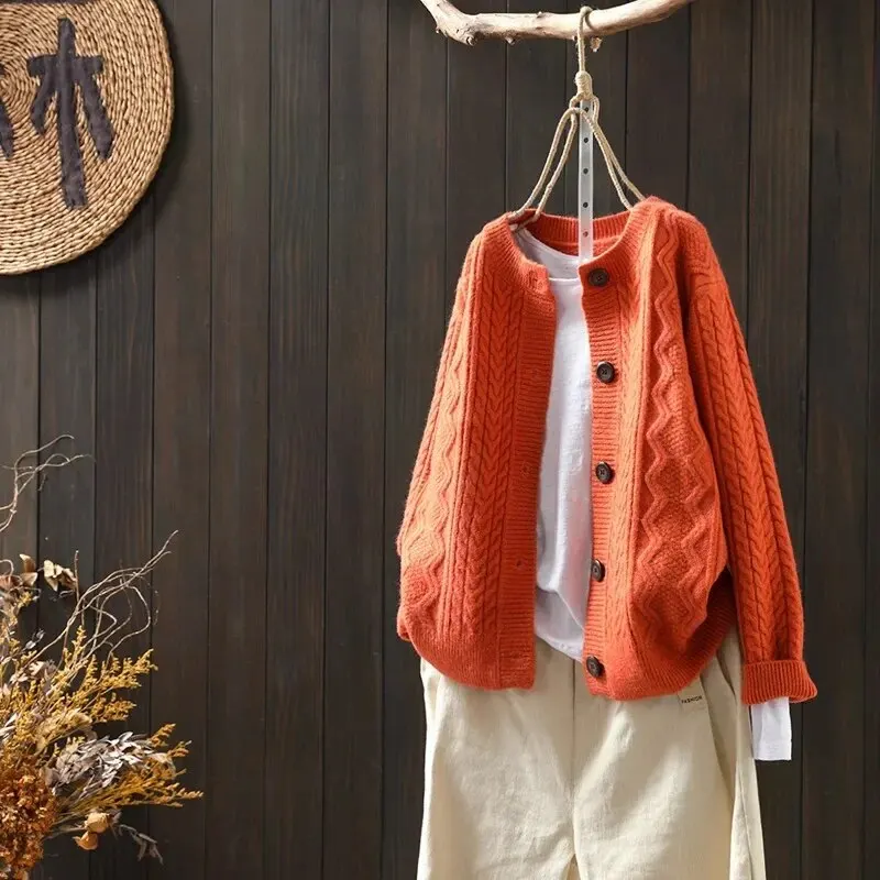 Early Spring 2024 New Women's Knitwear Cardigan Loose Youthful and Stylish Top