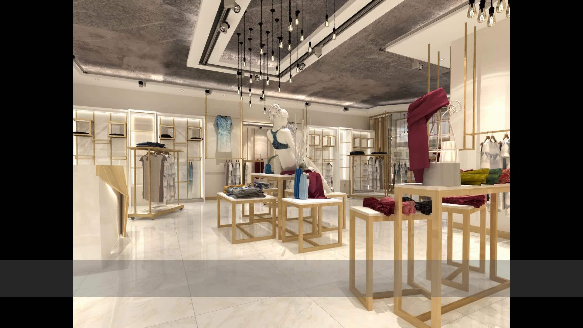 Fashion Design Display Furniture Metal Clothing Store Furniture Used