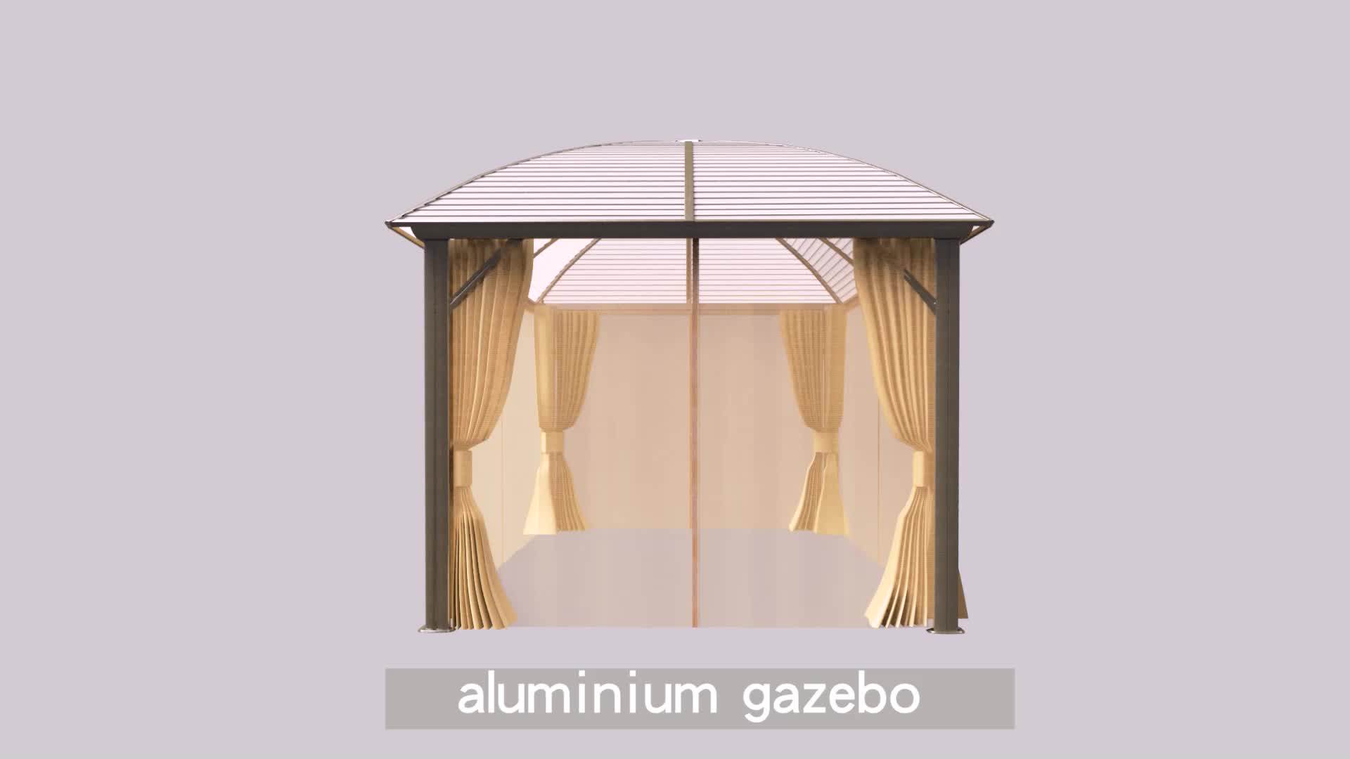 Outdoor Aluminum Gazebo Solid Roof Luxury Garden Gazebos Morden Party