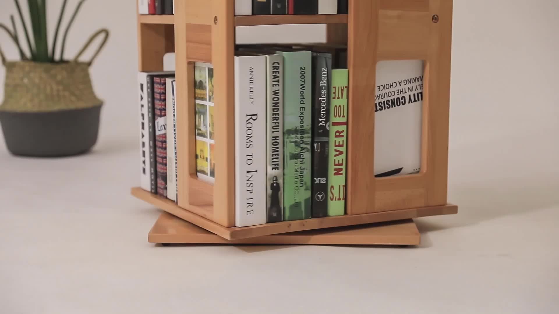 Lagerung Display Bücherregal Kinder Holz Drehbare Drehen Bibliothek