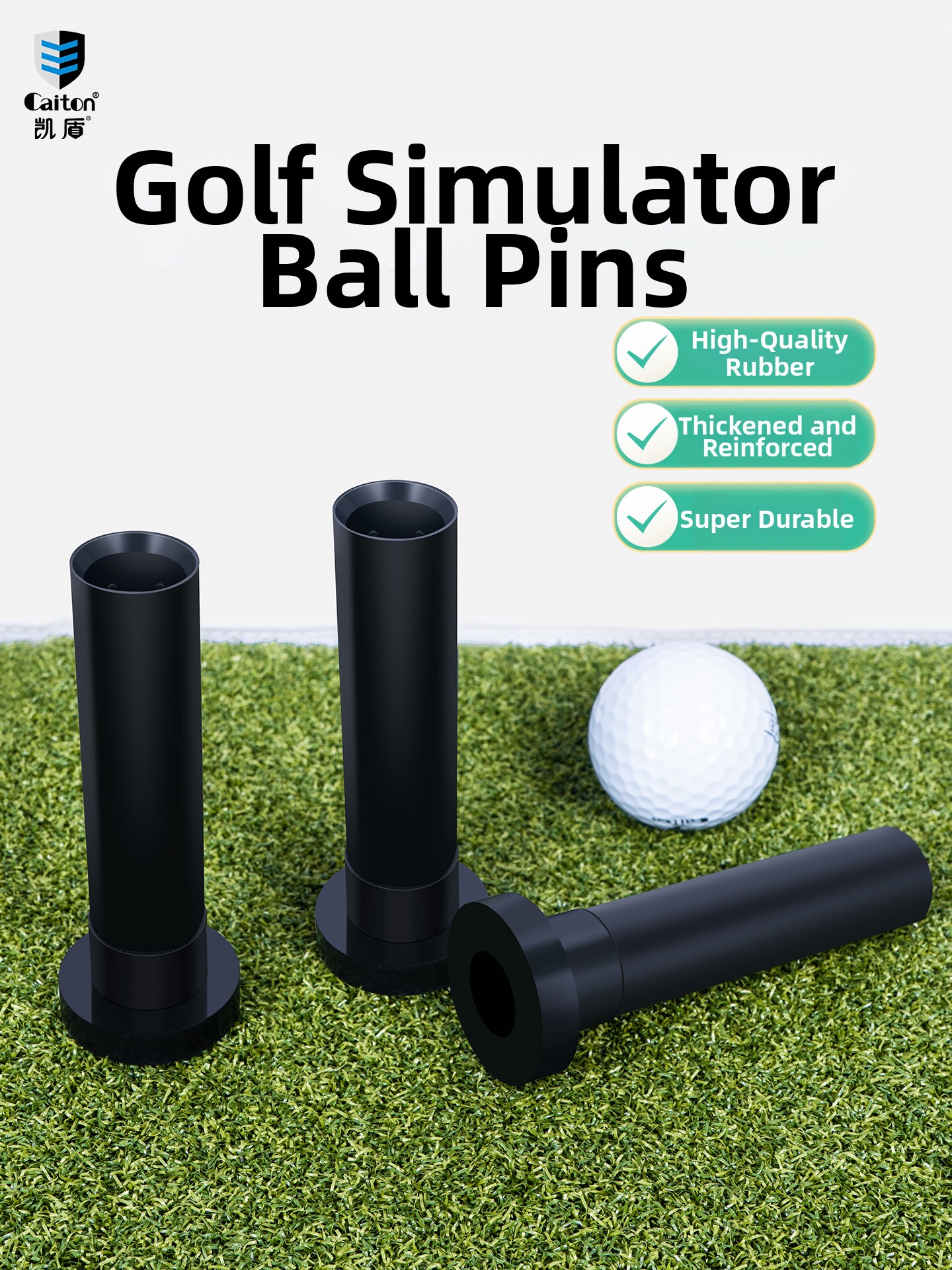 Caiton Golf Indoor Simulator Tee Ball Tee Golf Tee Ladder Golf Rubber Base Thickened and Durable