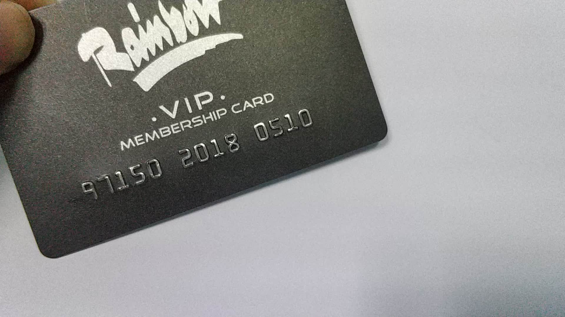 Cr80 Credit Card Size Matte Surface Silver Embossed Number Pvc Business