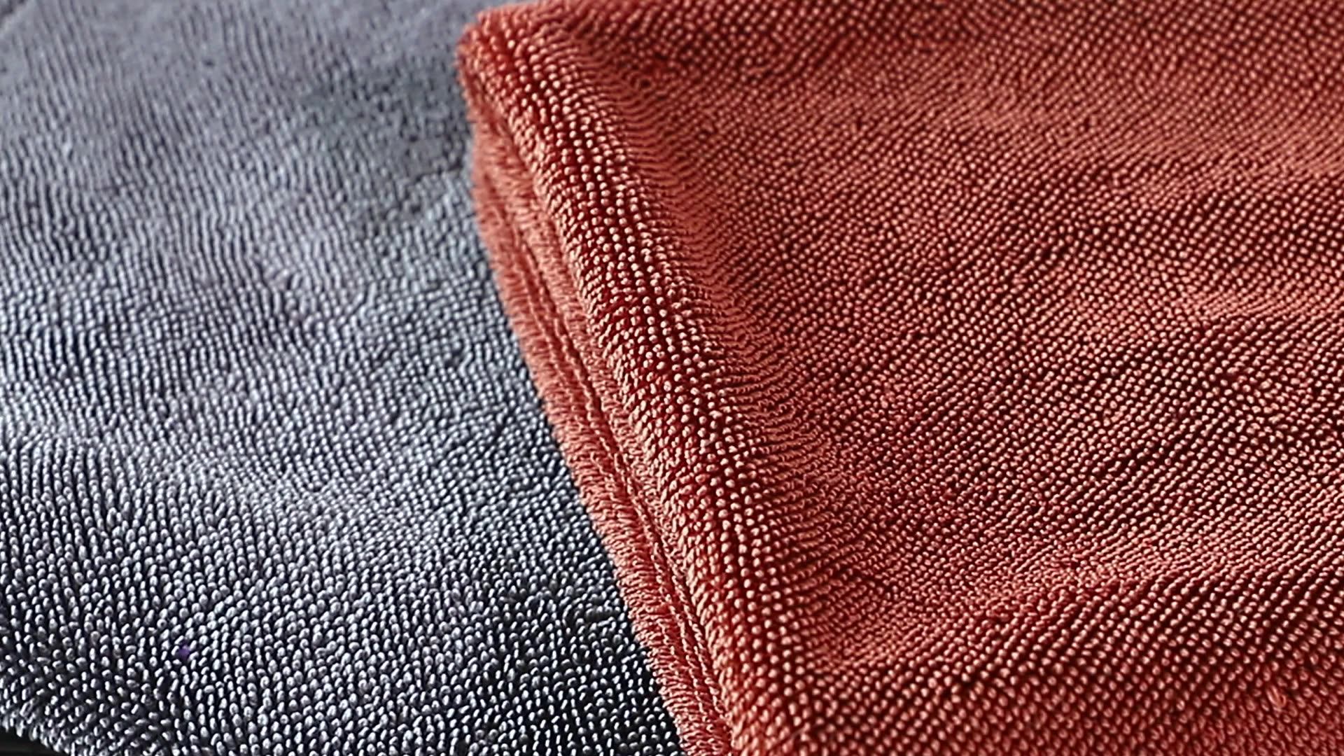 Microfiber 60*90 Cm 1200 Gsm Folded Edge Twisted Car Wash Towel Car