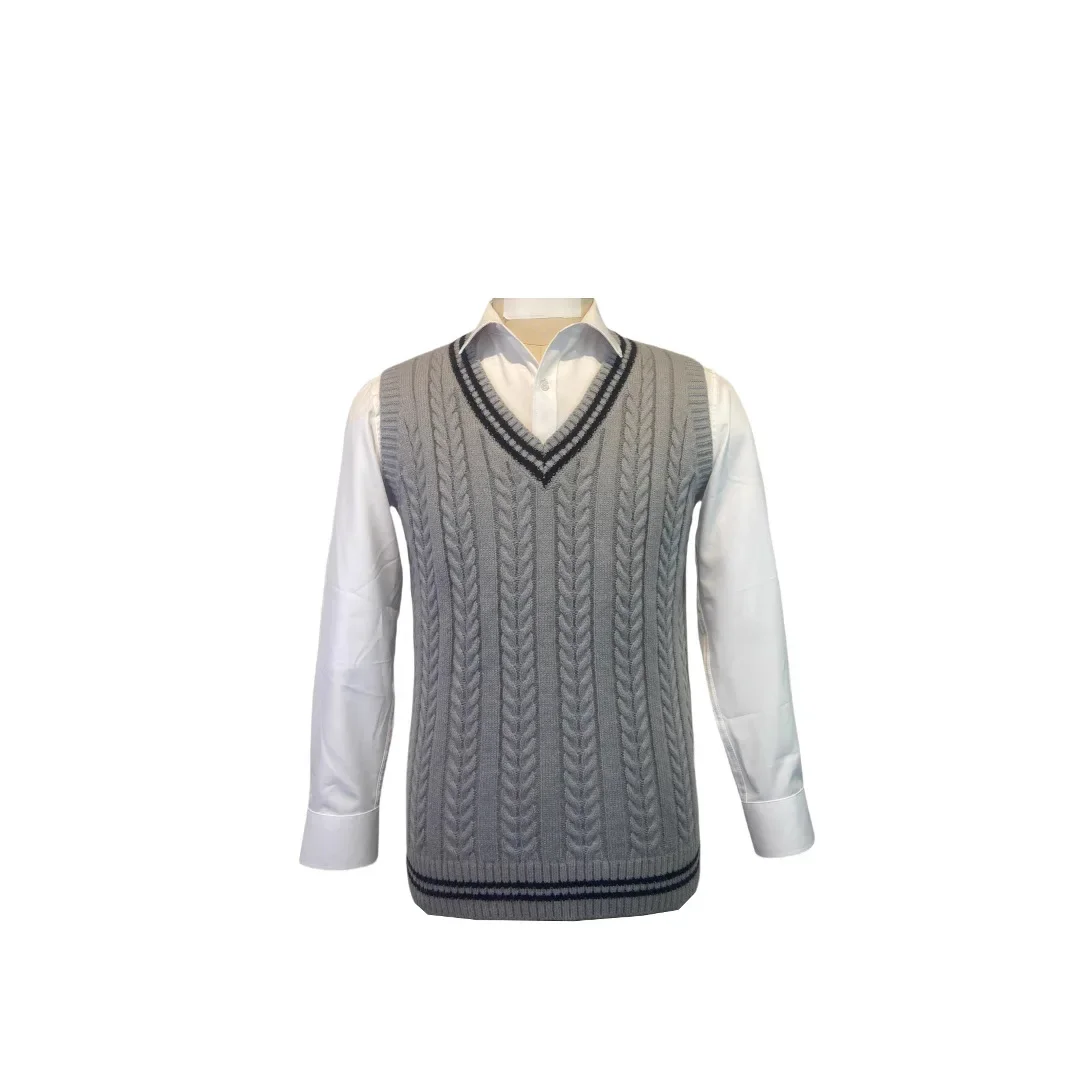Men's and Women's Universal Casual Knitted V-neck Pullover Sweater Slim-fit Twist Warm Vest Cross-border Hot Sale