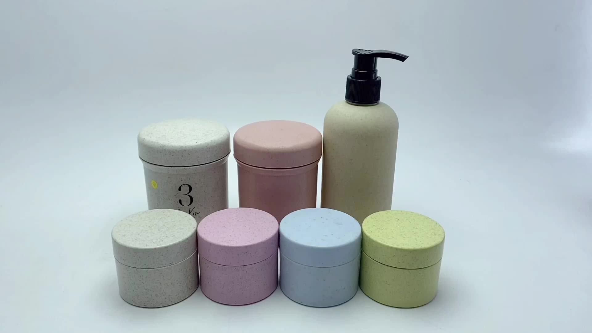 Recyclable Wheat Straw Cosmetic Jar 15g 30g 50g 100g 250g Biodegradable
