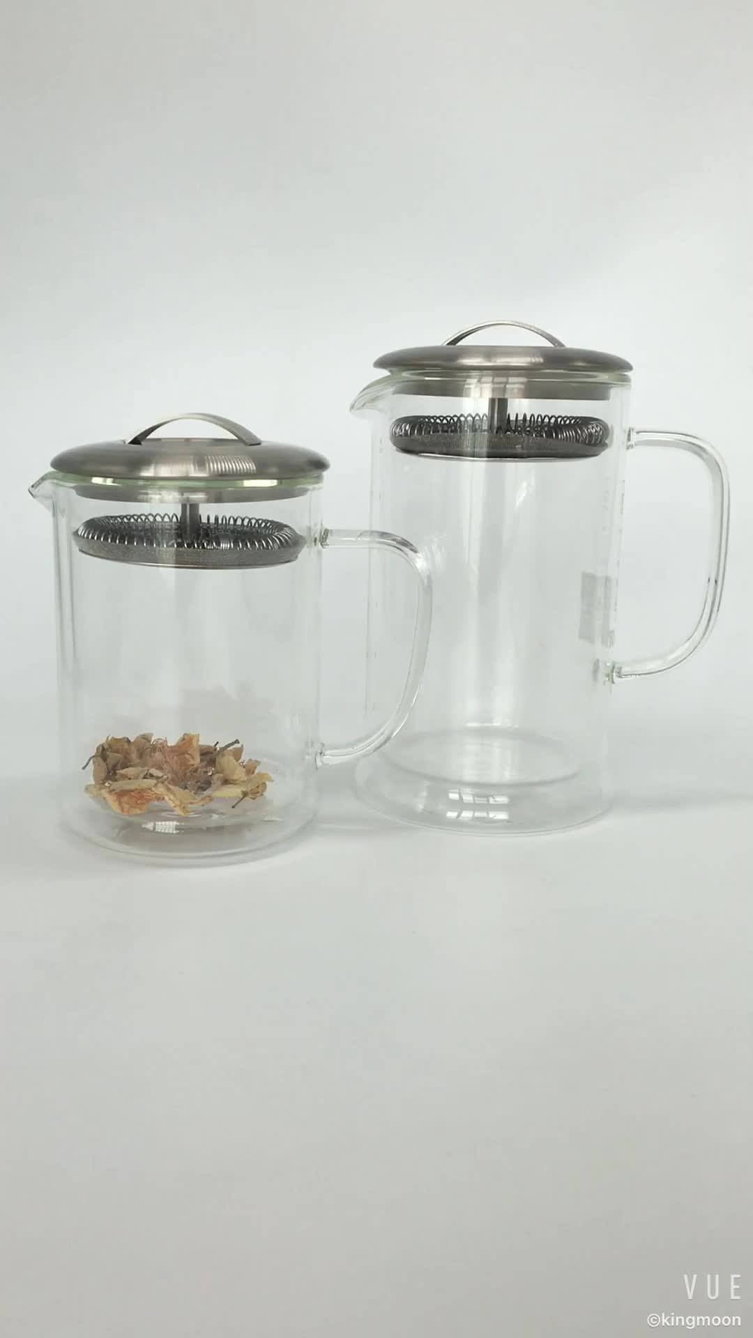 400ml / 600ml Pyrex Double Wall Glass Tea Mug / Teapot / Fruit Infusion