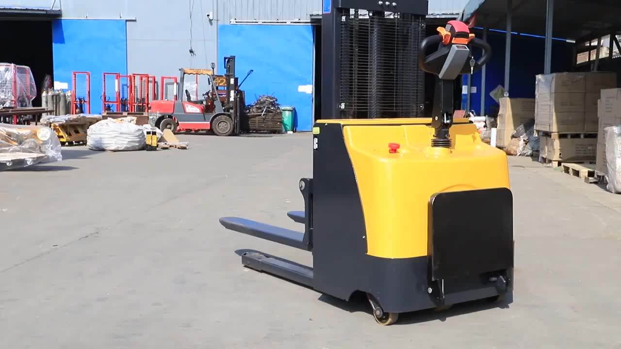 Full Electric Pallet Stacker 1000kg Forklift Stand On Pallet Stacker
