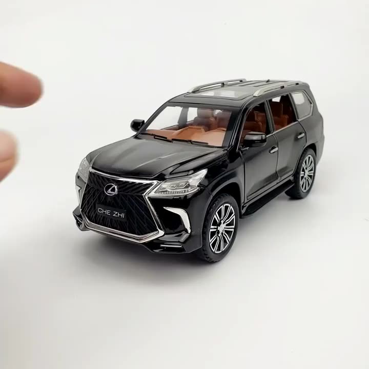 BDTCTK 1/24 Lexus 570 Off-Road in Luxury SUV Model Car Zinc Alloy Pull Back Toy car with Sound and Light for Kids Boy Girl Gift Black 