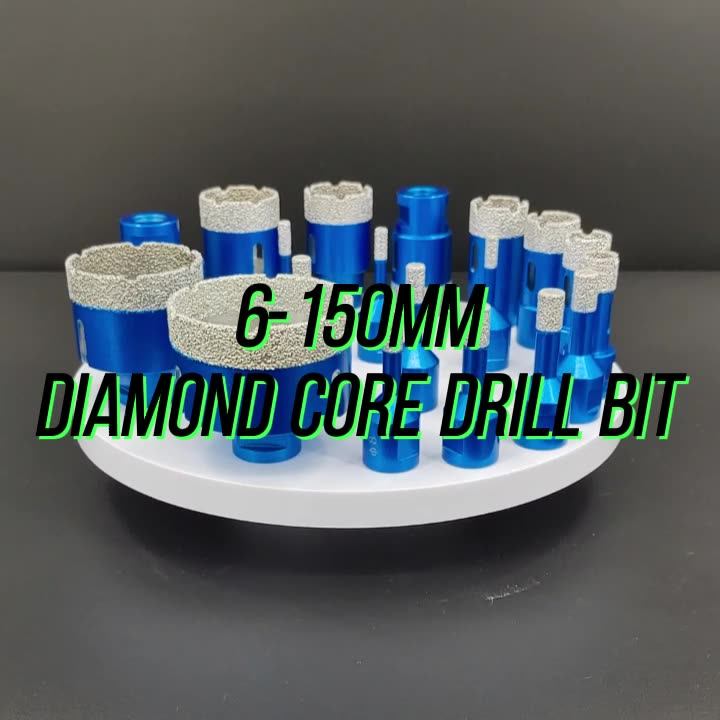 6mm 150mm Crown M14 Thread Vacuum Brazed Diamond Core Drill Bit For