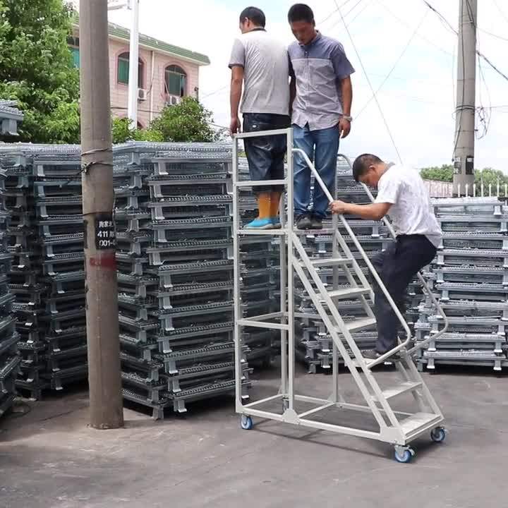 安全防护梯登高平台梯移动货架登高车仓库货梯理货梯取货梯平台梯-阿里巴巴