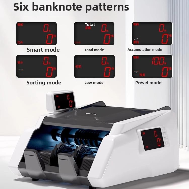 [Supports 2026 Version of Rmb] Deli 33302S Smart Money Counter Portable Rmb Currency Detector Commercial Small Cash Register Smart Money Counter Currency Detector official store