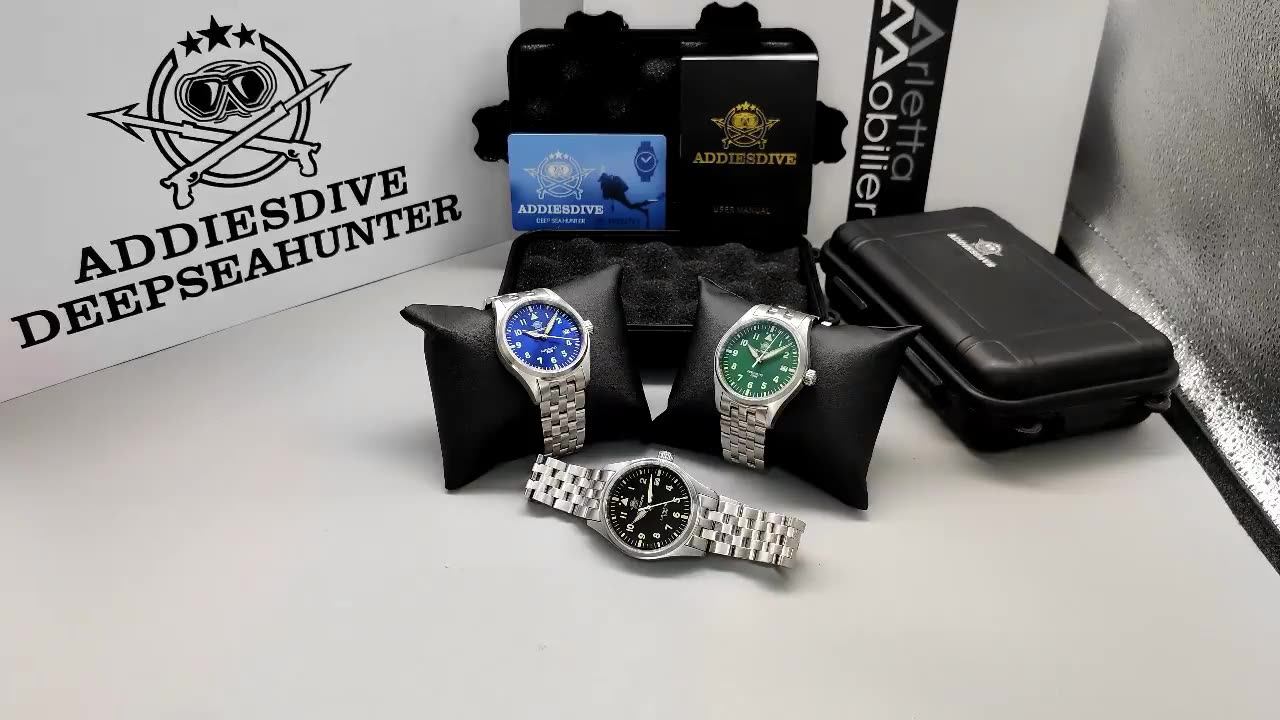 Addiesdive-防水サファイアガラス自動巻き時計,nh35ムーブメント,発光