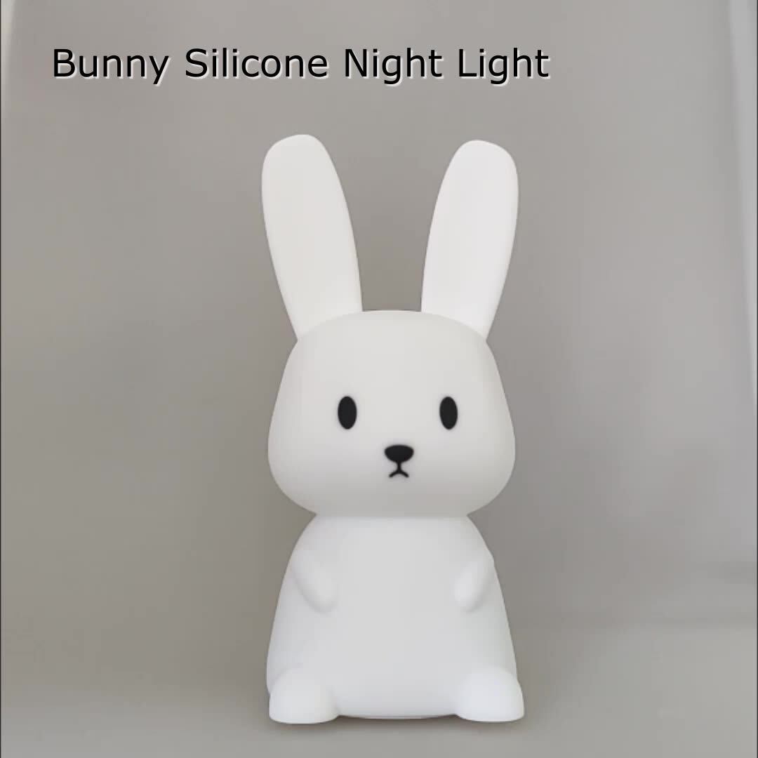 Silicon Bunny Lapmbunny Lamp Cartoon Led Siliconen Konijn Nachtlampje.
