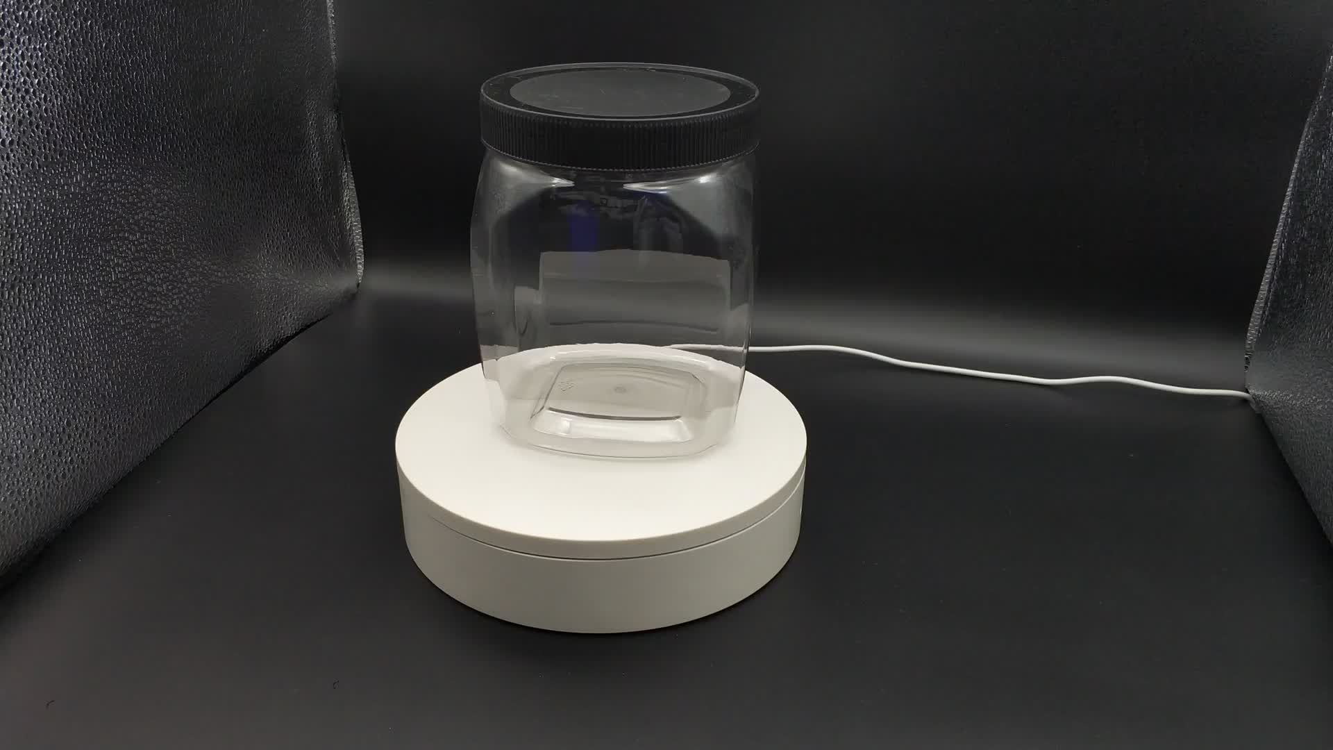 Red Square Pet Jar With Handle,Transparent Food Grade Jar,1800ml