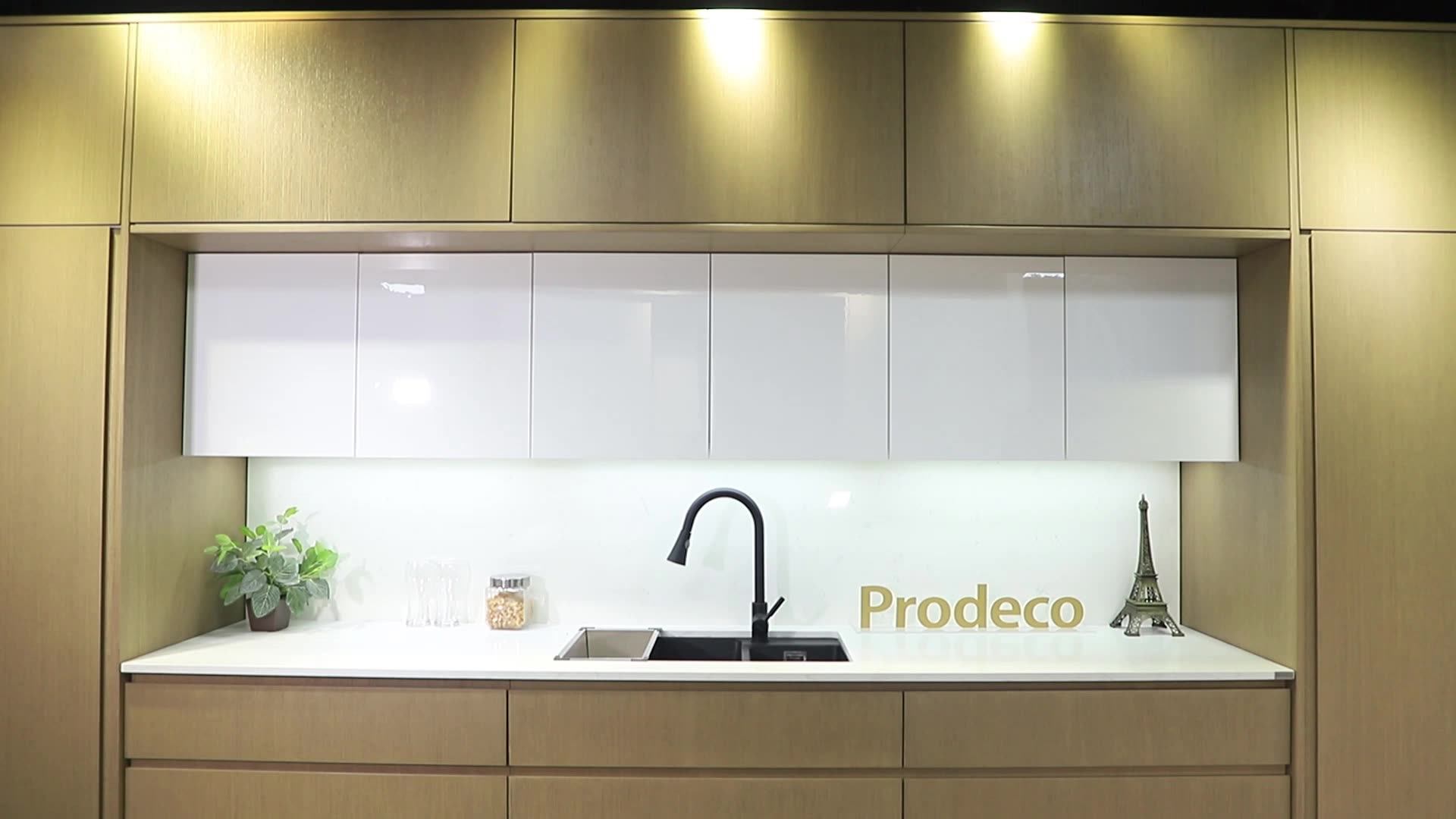 White High Gloss Acrylic Kitchen With Integrated Handle Buy Affordable Kitchen