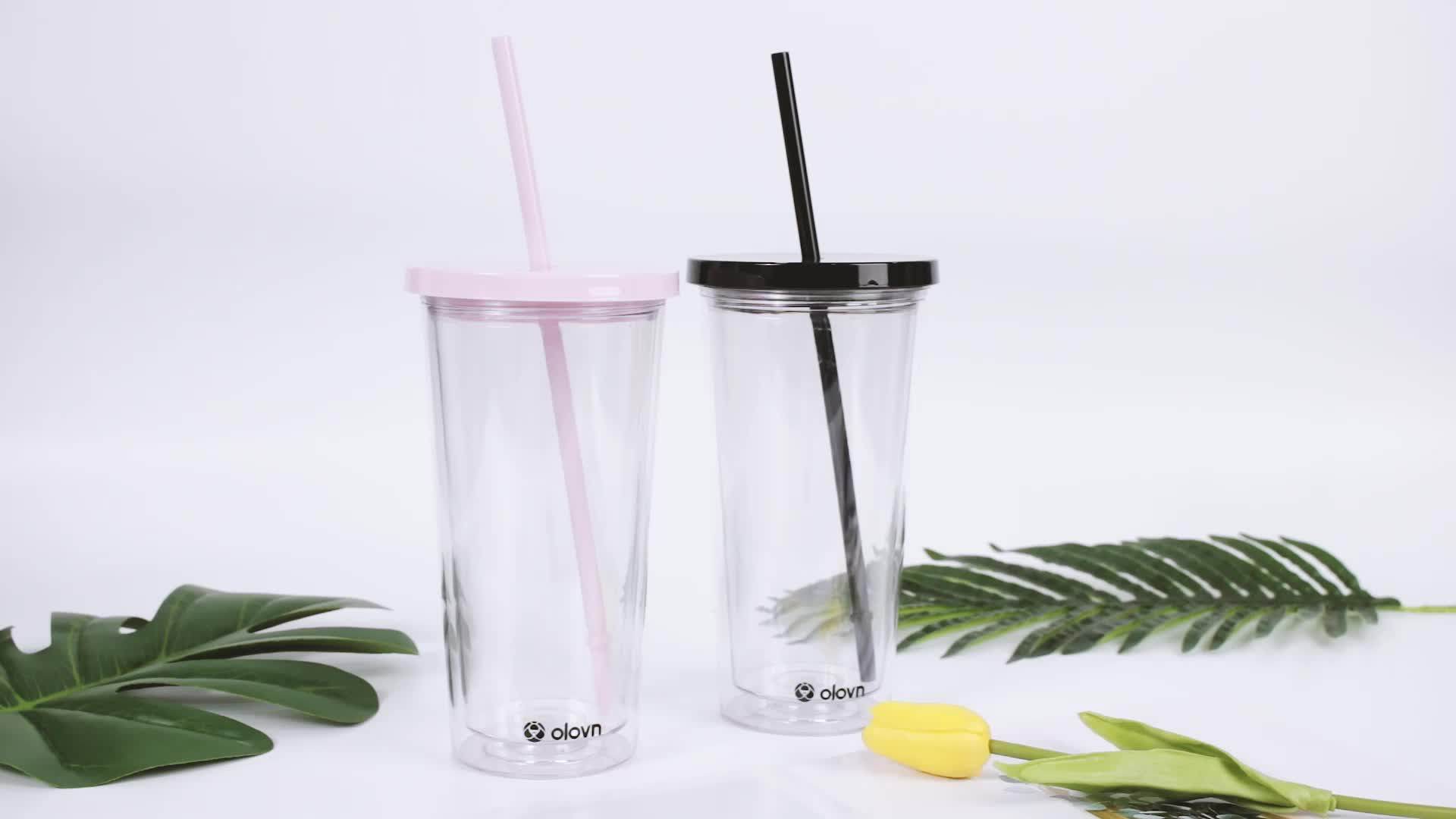 Free Shipping's Items Wholesale Acrylic Cute Tumbler With Straw For
