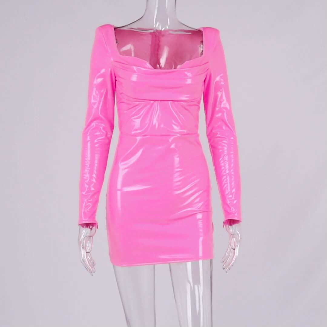 Club Wear Shiny Reflective Dress Woman 