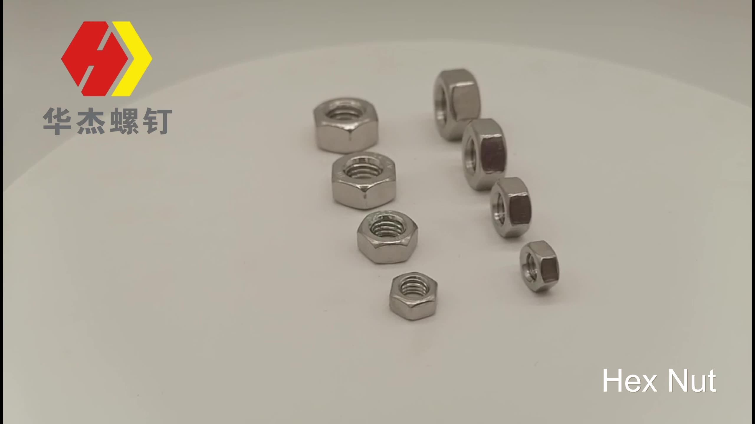 Din934 Stainless Steel 304 Hex Nut M6 Factory Sell Stock Fastener