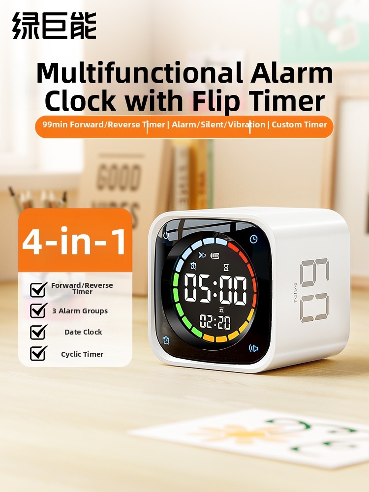 Green Giant Alarm Clock, Study Timer, Time Manager, Student Self-Discipline Wake-Up Gadget, Children's Timer Clock