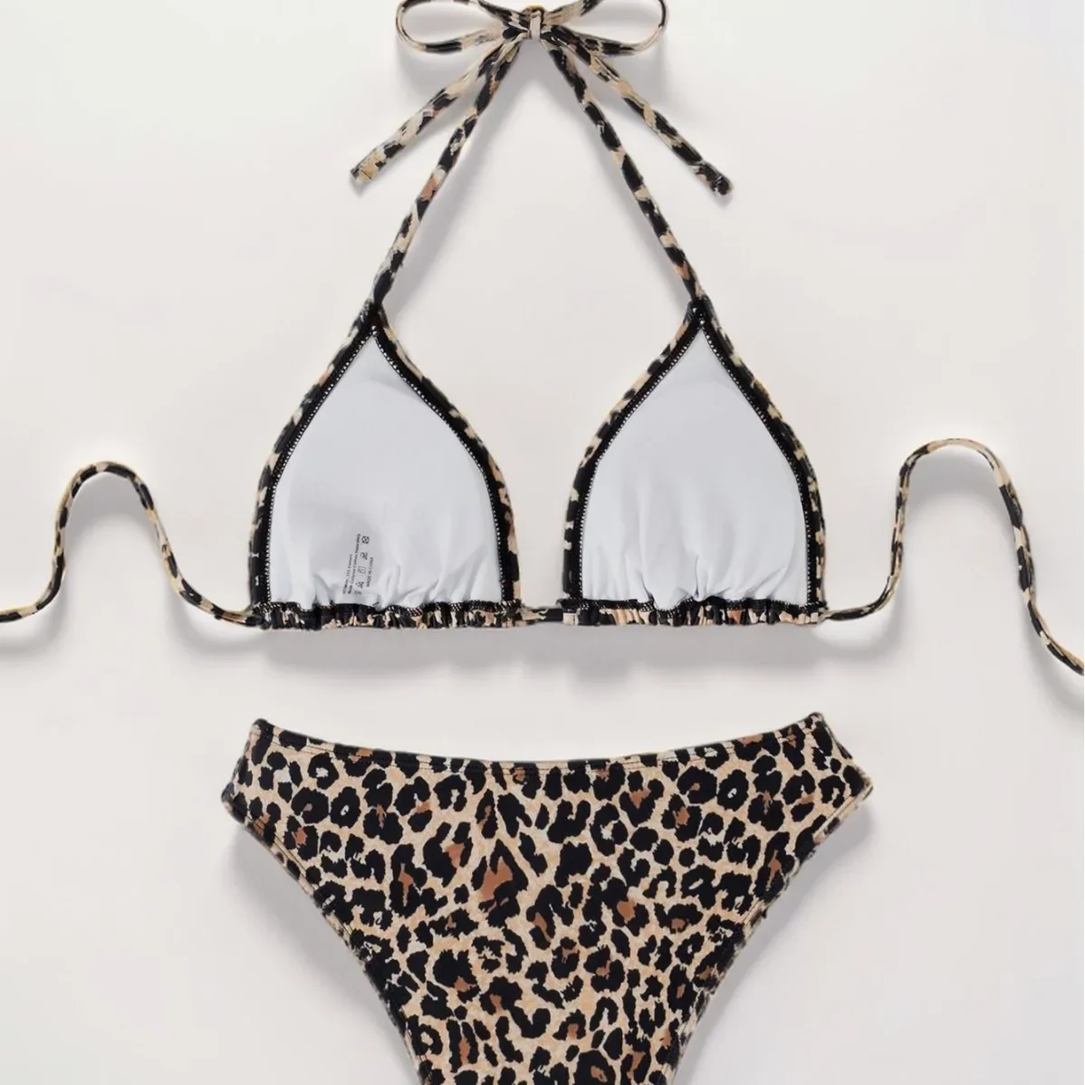 2025 new bikini cross-border European and American AliExpress lace leopard sexy bikini split swimsuit swimsuit women